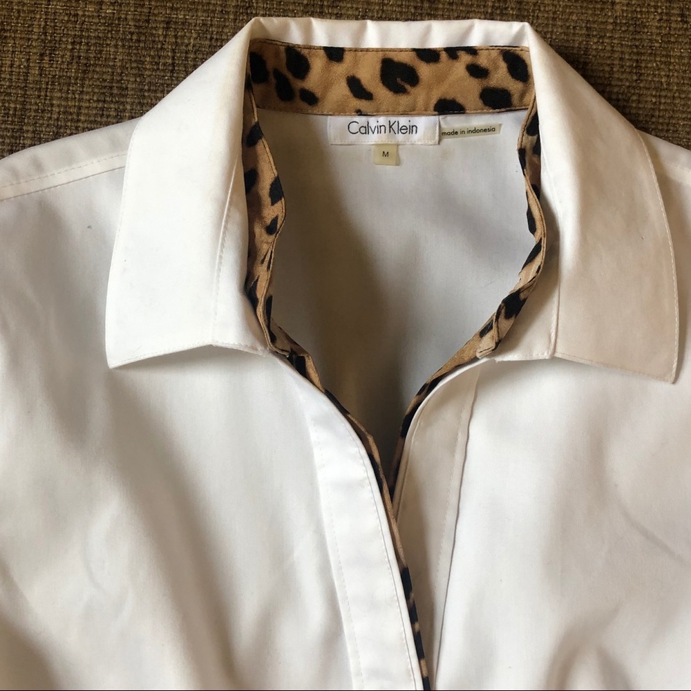 Calvin Klein White Button Down Blouse